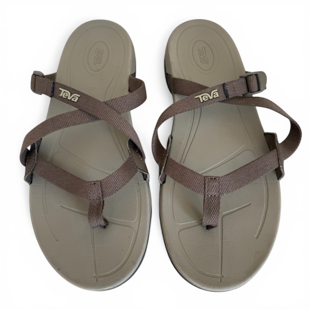 Teva Ascona Sandals 9.5 Brown Strappy Adjustable Arch Support Comfort Walking - Picture 3 of 11